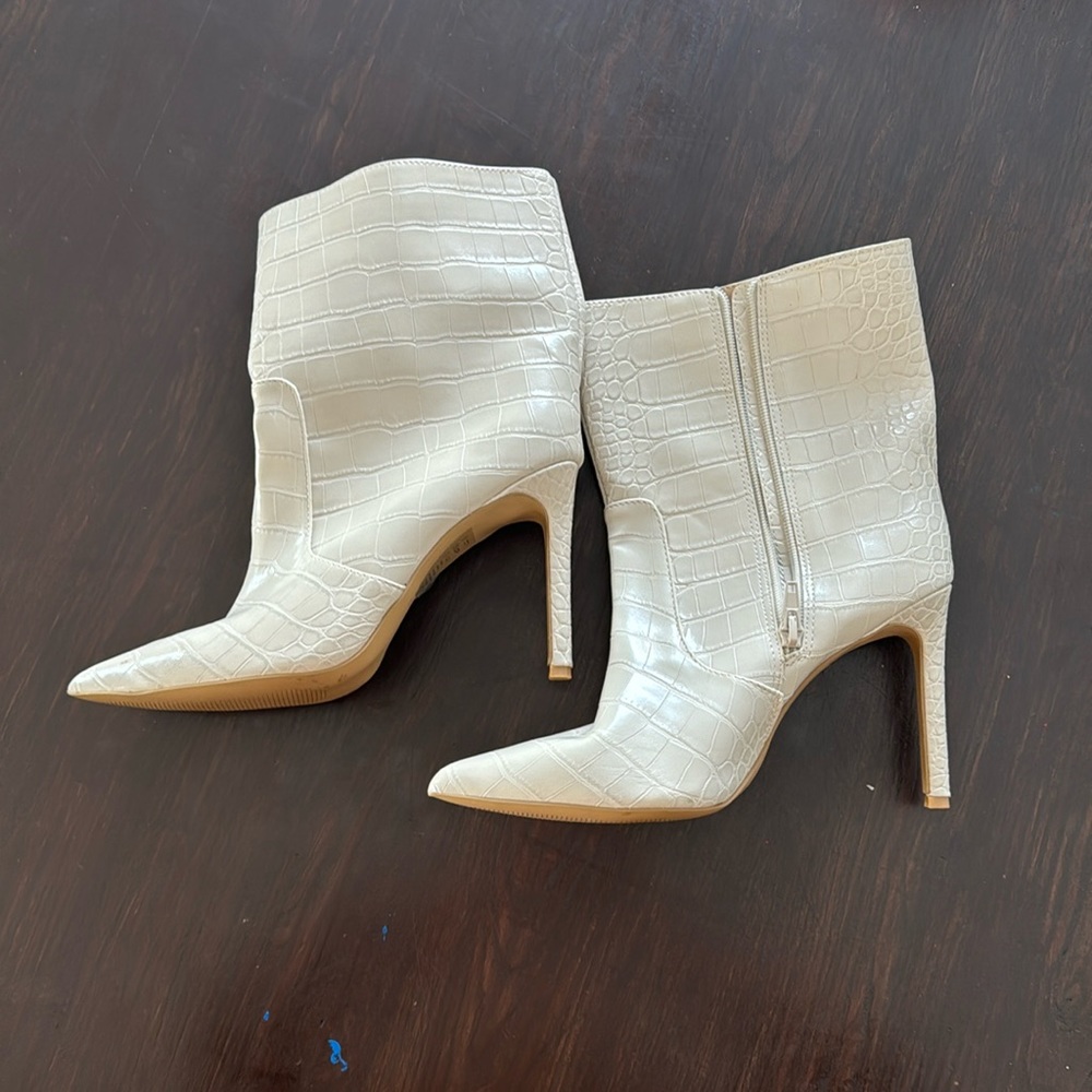 Snakeskin booties